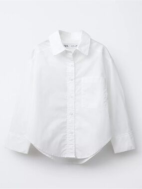 Girls 13-14 Zara White Button-Up Shirt - Classic Top